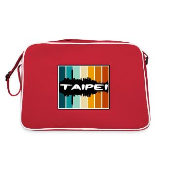 Taipeh Taiwan Skyline Silhouette Reise Souvenir - Retro Tasche - Rot/Weiß - Hinten