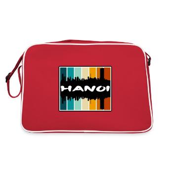 Hanoi Vietnam Skyline Silhouette Souvenir de voyage - Sac Retro - rouge/blanc - Dos