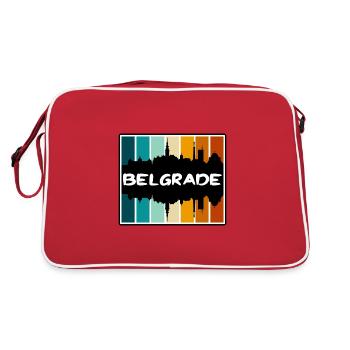 Belgrade Serbie Skyline Silhouette Souvenir de voyage - Sac Retro - rouge/blanc - Dos