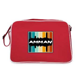 Amman Jordan Skyline Silhouette Souvenir de voyage - Sac Retro - rouge/blanc - Dos