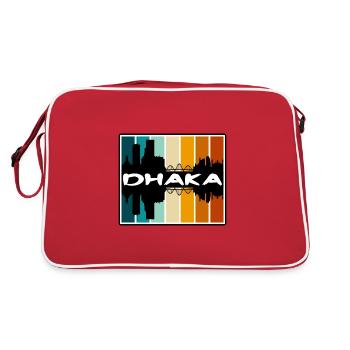 Dhaka Bangladesh Skyline Silhouette Travel Souveni - Retro Bag - red/white - Back