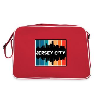 Jersey City New Jersey États-Unis Skyline Silhouette - Sac Retro - rouge/blanc - Dos