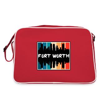 Fort Worth Texas Usa Skyline Silhouette Travel Sou - Retro Bag - red/white - Back