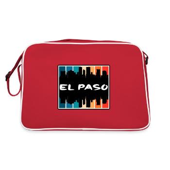 El Paso Texas Usa Skyline Silhouette Travel Souven - Retro Tasche - Rot/Weiß - Hinten