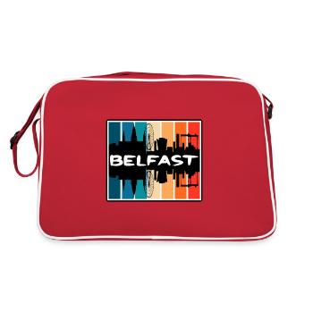 Belfast Northern Ireland Skyline Silhouette Travel - Retro Bag - red/white - Back