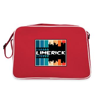 Limerick Ireland Skyline Silhouette Travel Souveni - Retro Bag - red/white - Back