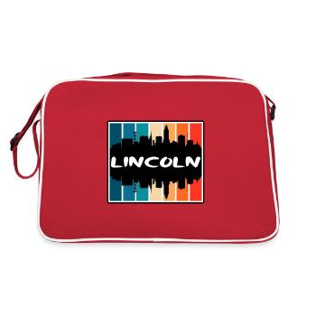 Lincoln Nebraska États-Unis Skyline Silhouette Voyage Sou - Sac Retro - rouge/blanc - Dos