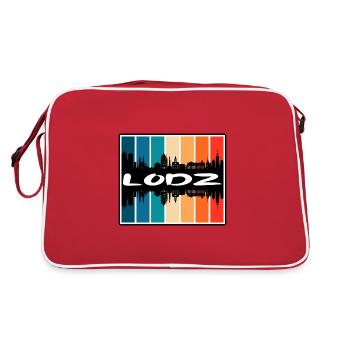 Lodz Pologne Skyline Silhouette Souvenir de voyage - Sac Retro - rouge/blanc - Dos
