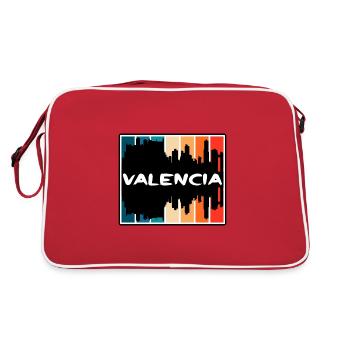 Valencia Spanien Skyline Silhouette Reise Souvenir - Retro Tasche - Rot/Weiß - Hinten