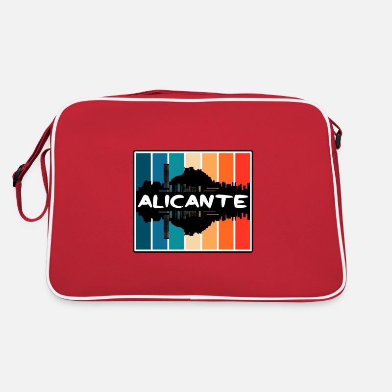 Alicante Spanien Skyline Silhouette Reise Souvenir Retro Tasche