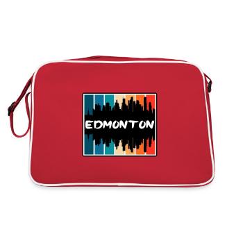 Edmonton Canada Skyline Silhouette Souvenir de voyage - Sac Retro - rouge/blanc - Dos