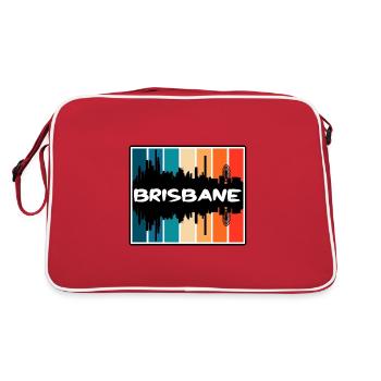 Brisbane Australia Skyline Silhouette Travel Souve - Retro Bag - red/white - Back