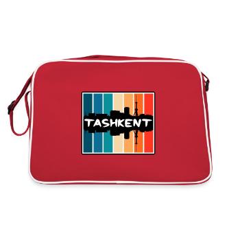 Tachkent Ouzbékistan Skyline Silhouette Souv Voyage Souv - Sac Retro - rouge/blanc - Dos