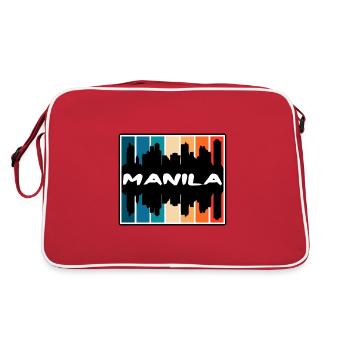 Manille Philippines Skyline Silhouette Travel Souve - Sac Retro - rouge/blanc - Dos