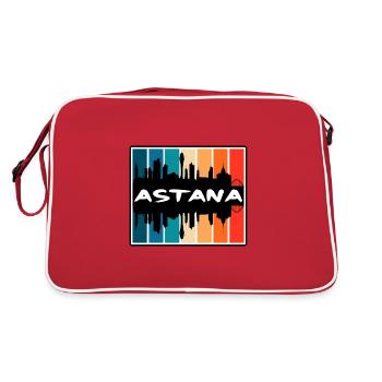 Astana Kazakhstan Skyline Silhouette Travel Souven - Sac Retro - rouge/blanc - Dos