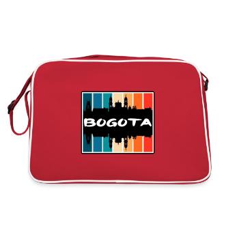 Bogota Colombia Skyline Silhouette Travel Souvenir - Retro Bag - red/white - Back