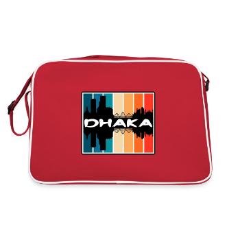 Dhaka Bangladesh Skyline Silhouette Travel Souveni - Retro Bag - red/white - Back