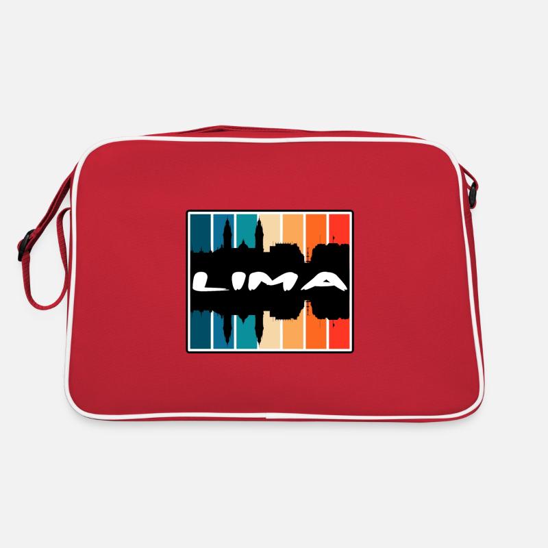 Lima Peru Skyline Silhouette Reise Souvenir Retro Tasche