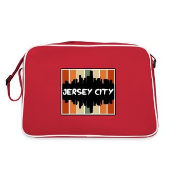 Jersey City New Jersey États-Unis Skyline Silhouette - Sac Retro - rouge/blanc - Dos