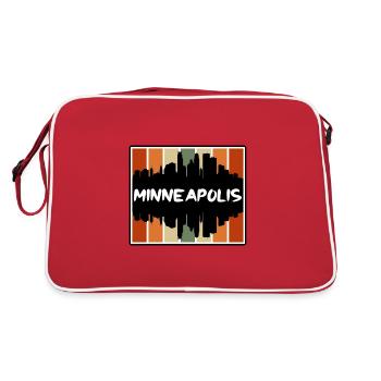 Minneapolis Minnesota Usa Skyline Silhouette Trave - Retro Bag - red/white - Back