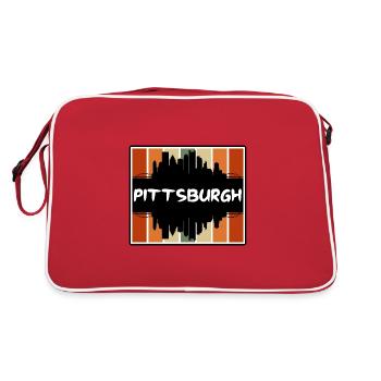 Pittsburgh Pennsylvania Usa Skyline Silhouette Tra - Retro Bag - red/white - Back