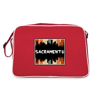 Sacramento California Usa Skyline Silhouette Trave - Retro Bag - red/white - Back