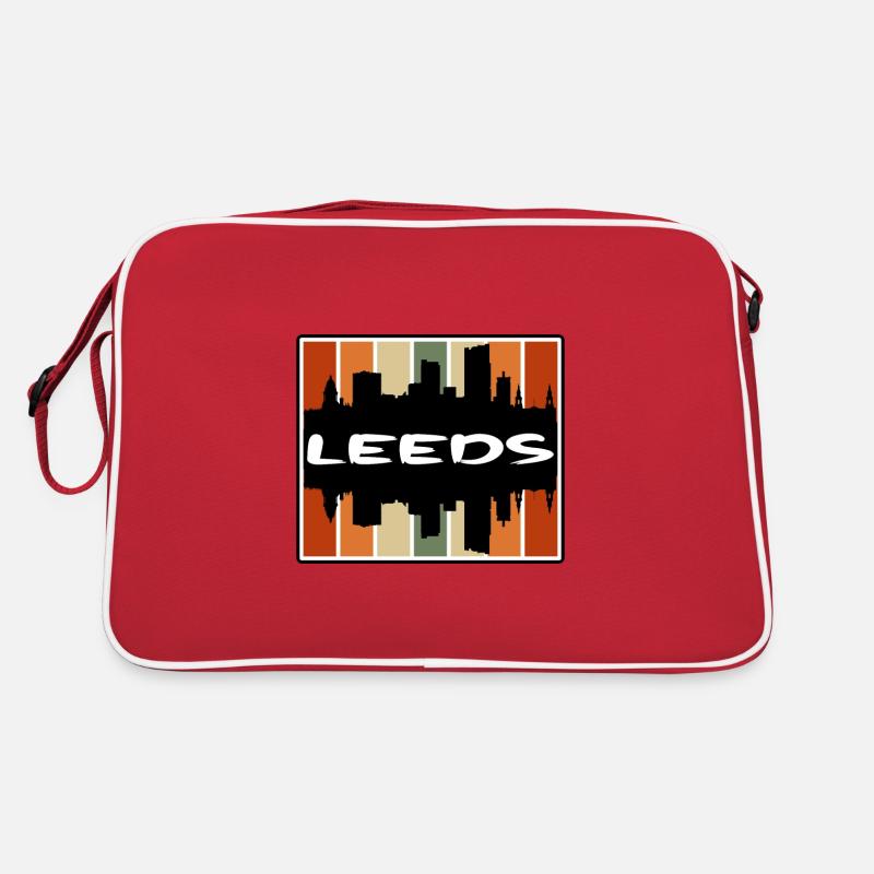 Leeds England Skyline Silhouette Reise Souvenir Retro Tasche