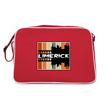 Limerick Ireland Skyline Silhouette Travel Souveni - Retro Bag - red/white - Back