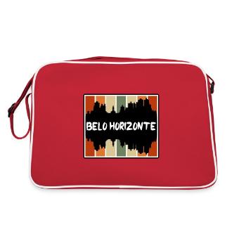 Belo Horizonte Brazil Skyline Silhouette Travel So - Retro Bag - red/white - Back