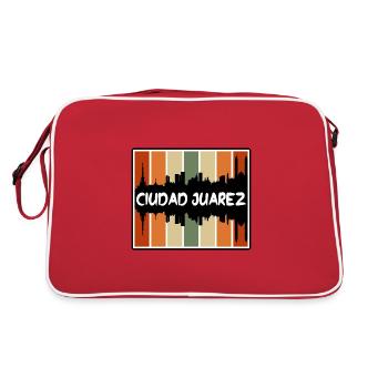 Ciudad Juarez Mexique Skyline Silhouette Voyage Sou - Sac Retro - rouge/blanc - Dos