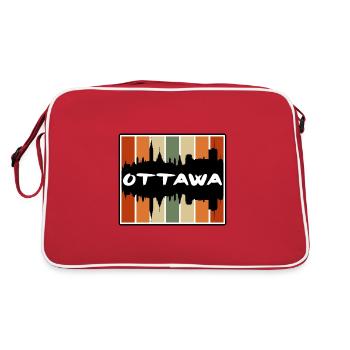 Ottawa Canada Skyline Silhouette Travel Souvenir - Retro Bag - red/white - Back