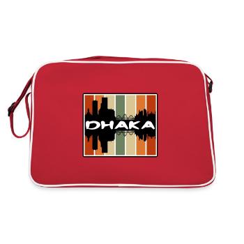 Dhaka Bangladesh Skyline Silhouette Travel Souveni - Retro Bag - red/white - Back