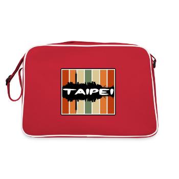 Taipeh Taiwan Skyline Silhouette Reise Souvenir - Retro Tasche - Rot/Weiß - Hinten