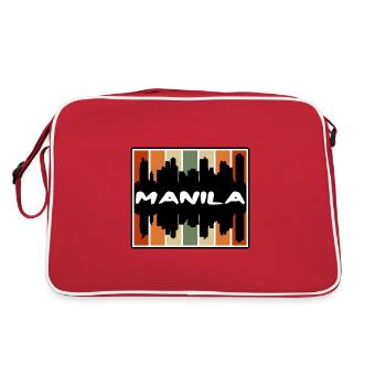 Manille Philippines Skyline Silhouette Travel Souve - Sac Retro - rouge/blanc - Dos