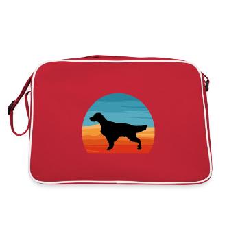 Setter Anglais Dog Lover Silhouette Vintage Sunset - Sac Retro - rouge/blanc - Dos