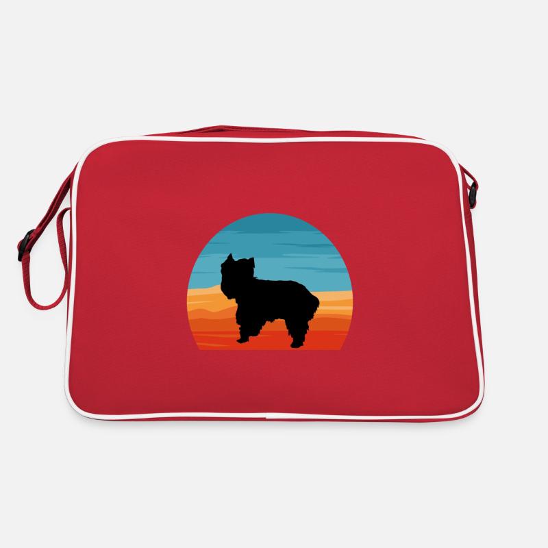 Yorkshire Terrier Chien Amour Silhouette Rétro Coucher de soleil Sac Retro