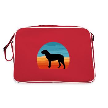 Cao De Castro Laboreiro Dog Silhouette Retro Sun - Retro Bag - red/white - Back