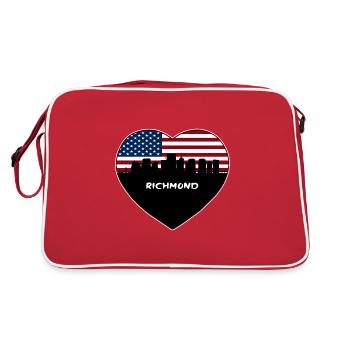 Richmond Virginia USA Flagge Skyline Reise Souvenir - Retro Tasche - Rot/Weiß - Hinten