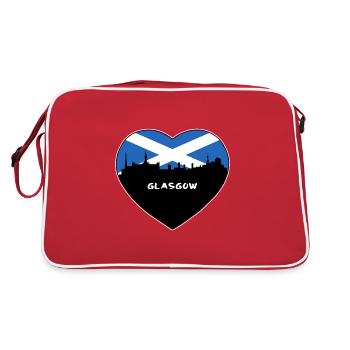 Glasgow Scotland Flag Skyline Souvenir de voyage - Sac Retro - rouge/blanc - Dos