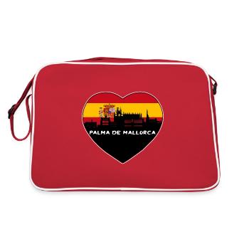 Palma De Mallorca Spain Flag Skyline Travel Souven - Retro Bag - red/white - Back