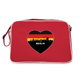 Flaggen-Skyline-Reise-Andenken Berlin-Deutschland - Retro Tasche - Rot/Weiß - Hinten