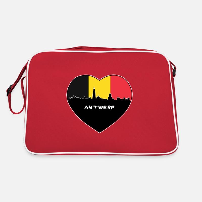 Souvenir de voyage d'horizon de drapeau de la Belgique d'Anvers Sac Retro