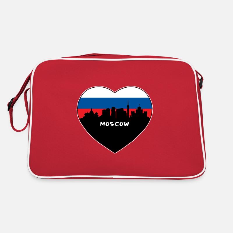 Moscou Russie Drapeau Skyline Voyage Souvenir Sac Retro