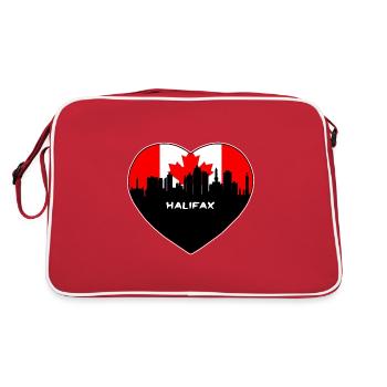Halifax Canada Flag Skyline Travel Souvenir - Retro Bag - red/white - Back