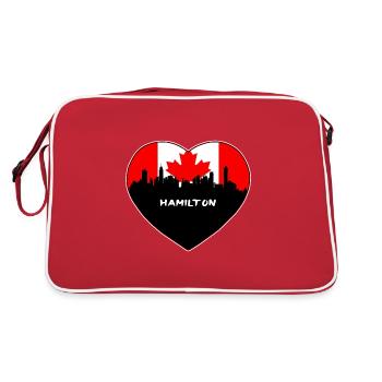 Souvenir de voyage Skyline du drapeau du Canada de Hamilton - Sac Retro - rouge/blanc - Dos