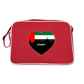 Dubai Uae Flag Skyline Travel Souvenir - Retro Bag - red/white - Back