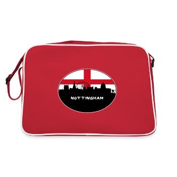 Nottingham England Flag Skyline Travel Souvenir - Retro Bag - red/white - Back