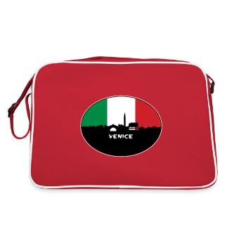 Venice Italy Flag Skyline Travel Souvenir - Retro Bag - red/white - Back