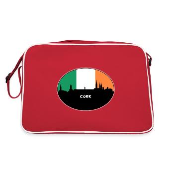 Cork Ireland Flag Skyline Travel Souvenir - Retro Bag - red/white - Back