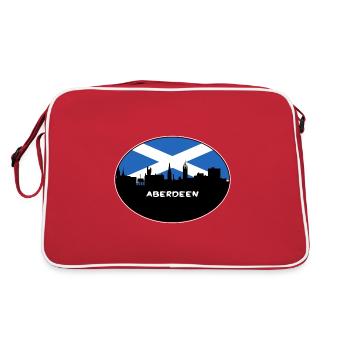Aberdeen Scotland Flag Skyline Souvenir de voyage - Sac Retro - rouge/blanc - Dos